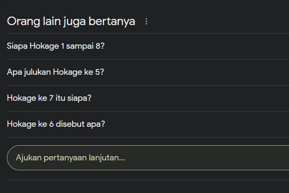 People also ask di SERP