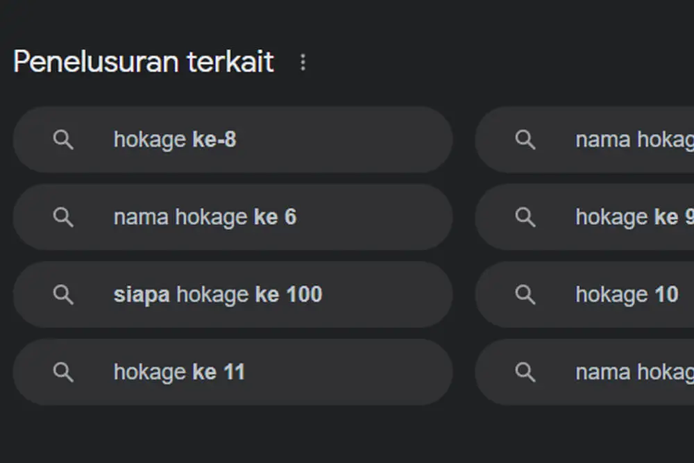 Penelusuran terkait di SERP